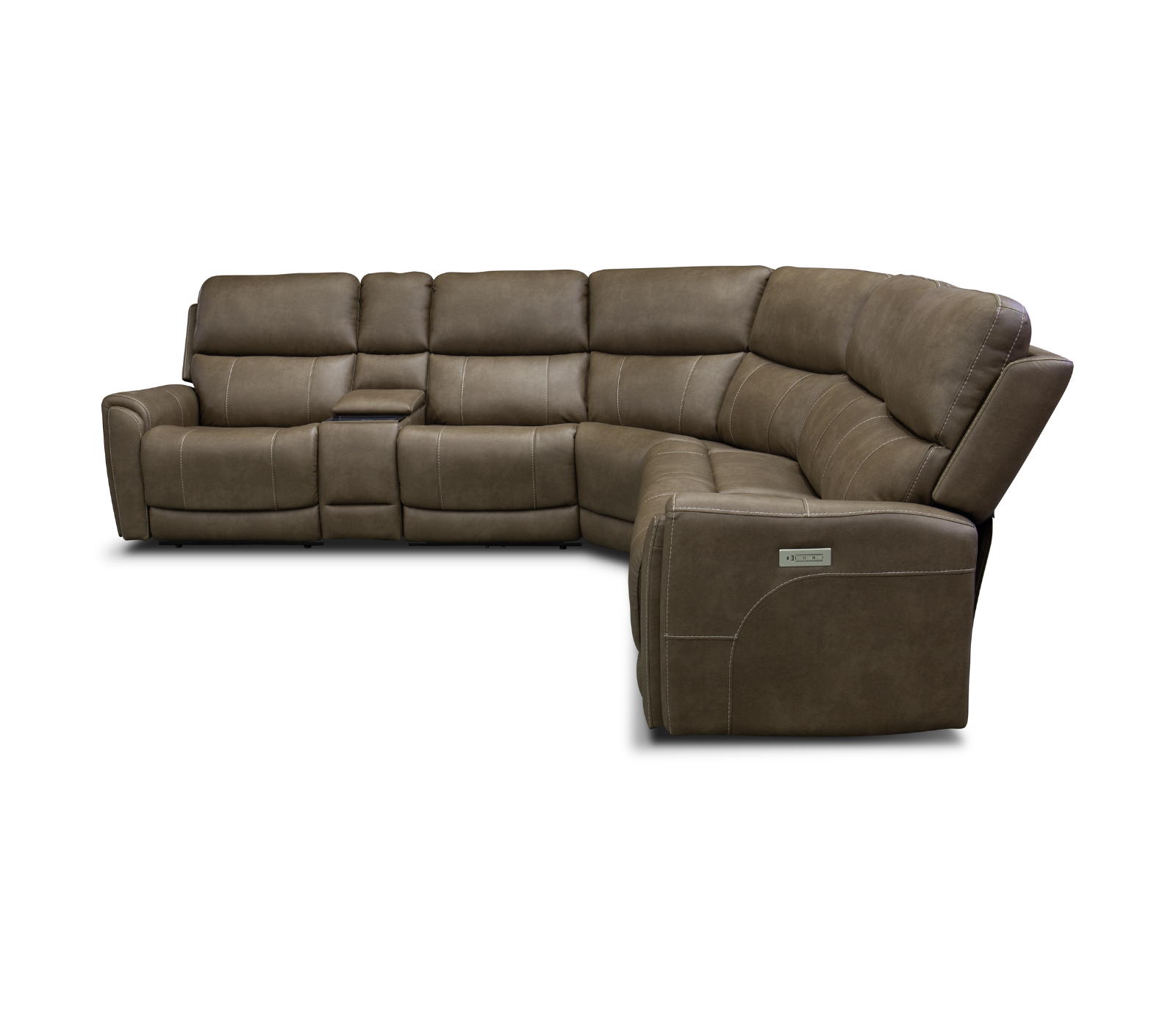 Admiral 6 Piece Sectional - Triple Power - Cappuccino Fabric