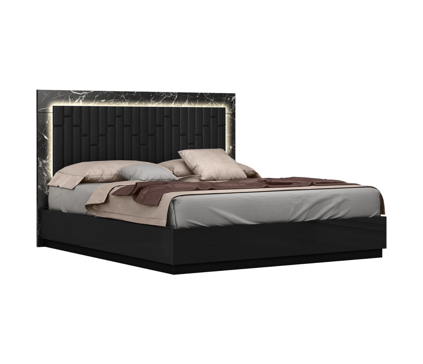 Astro Bed w/ Led Lights & Lift Storage - Black