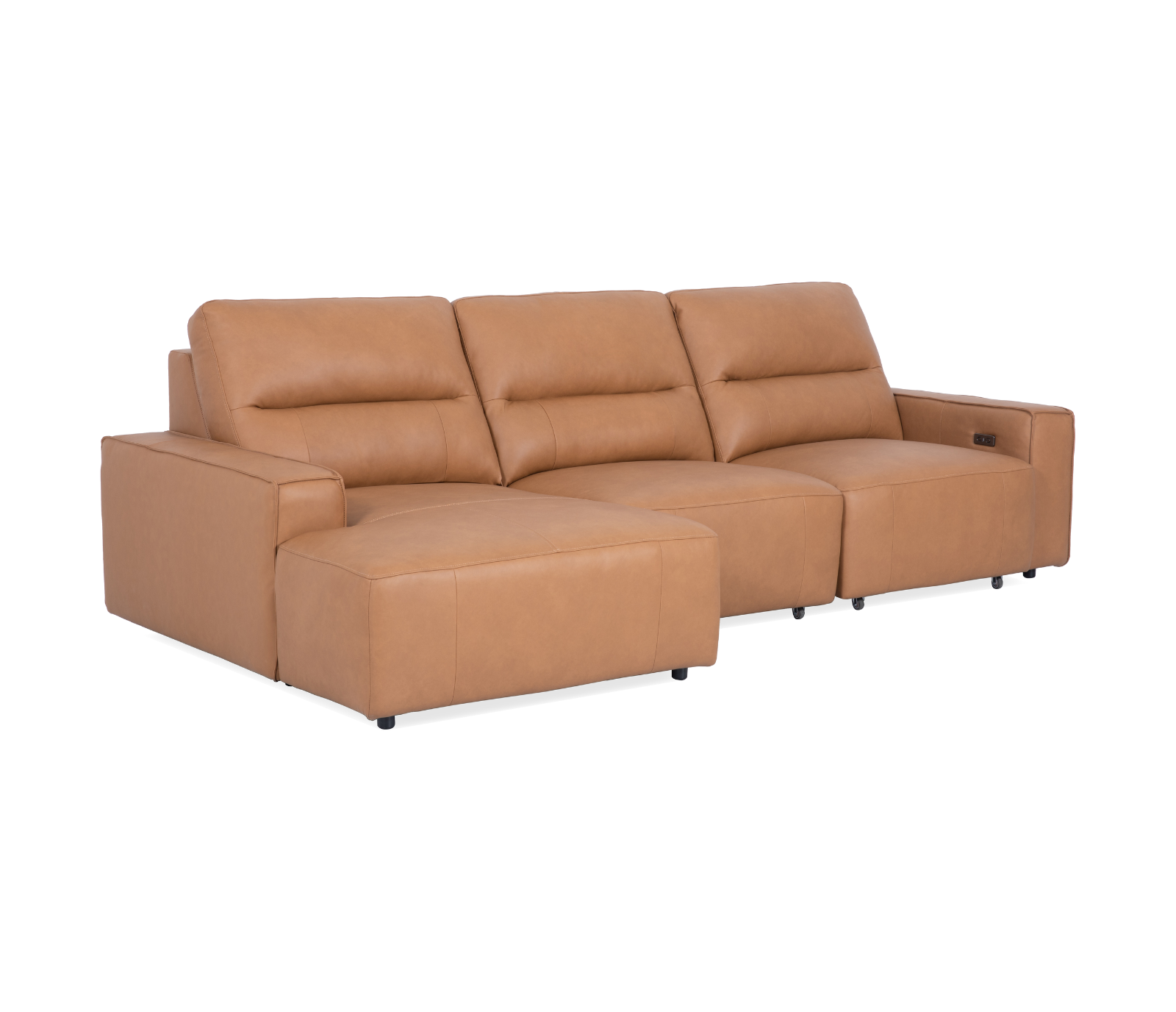 Austin 3 Piece Sectional - Power Slider - Antelope Leather