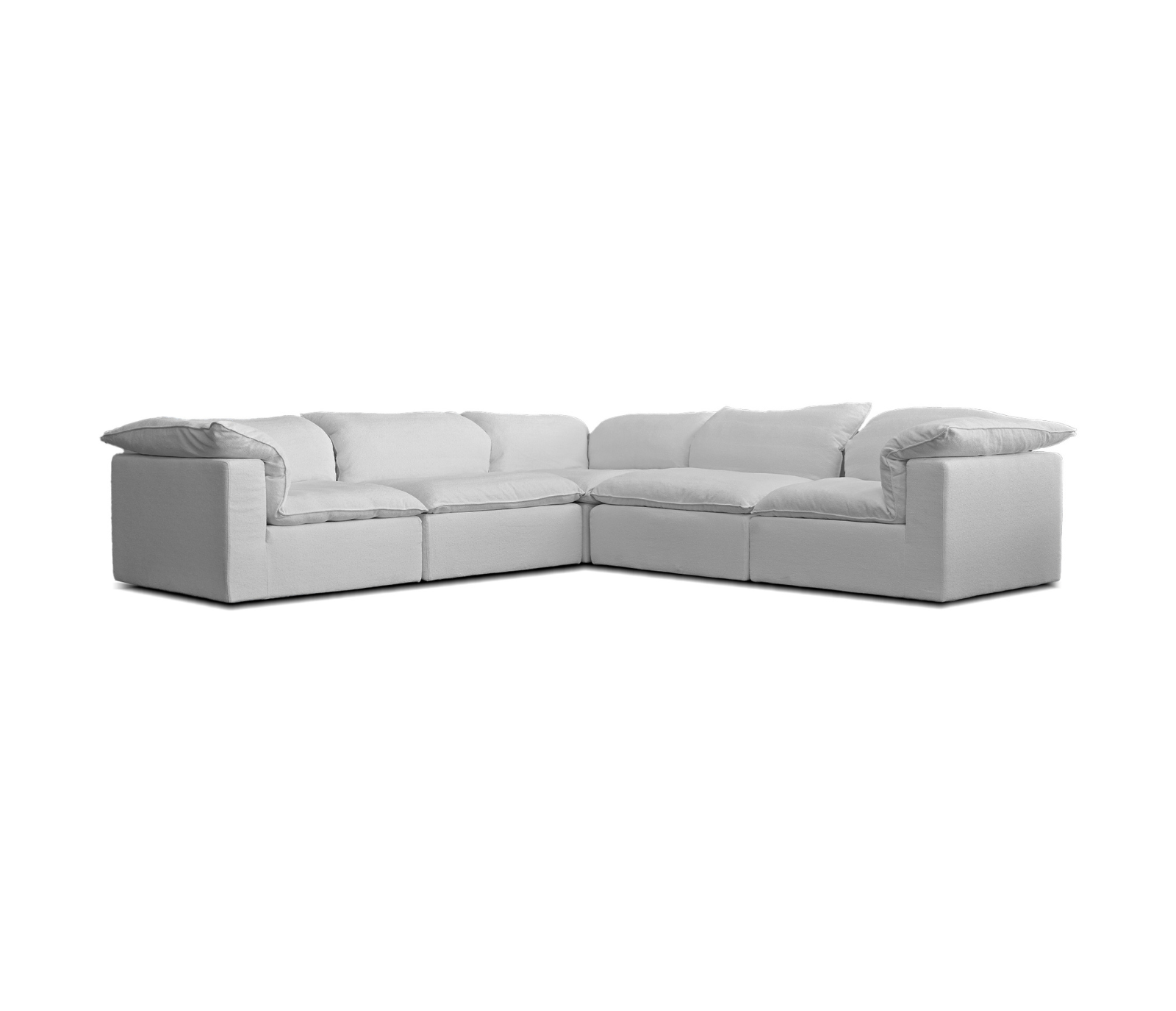 Cloud 99 - 5 Piece Sectional - Silver Sand Fabric