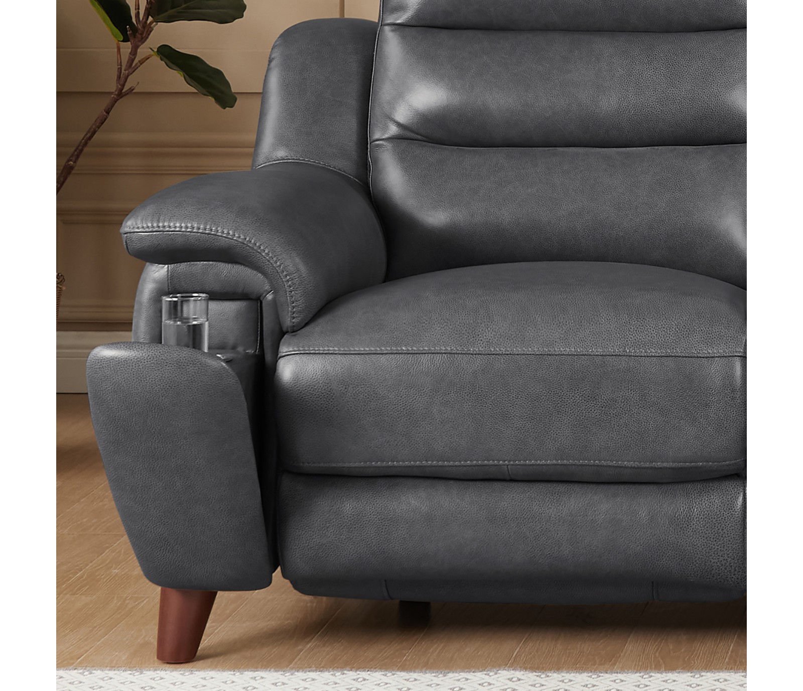 Dream Chair - Power Reclining w/ Power Headrest - Steel Grey Leather