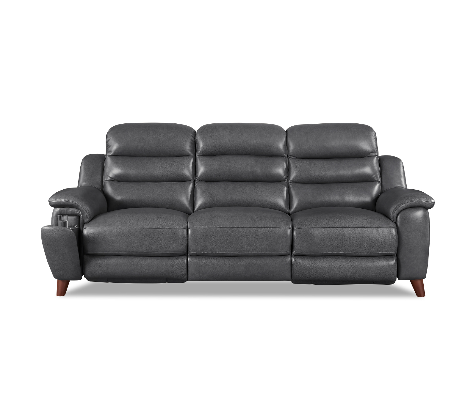 Dream Sofa - Power Reclining w/ Power Headrests - Steel Grey Leather
