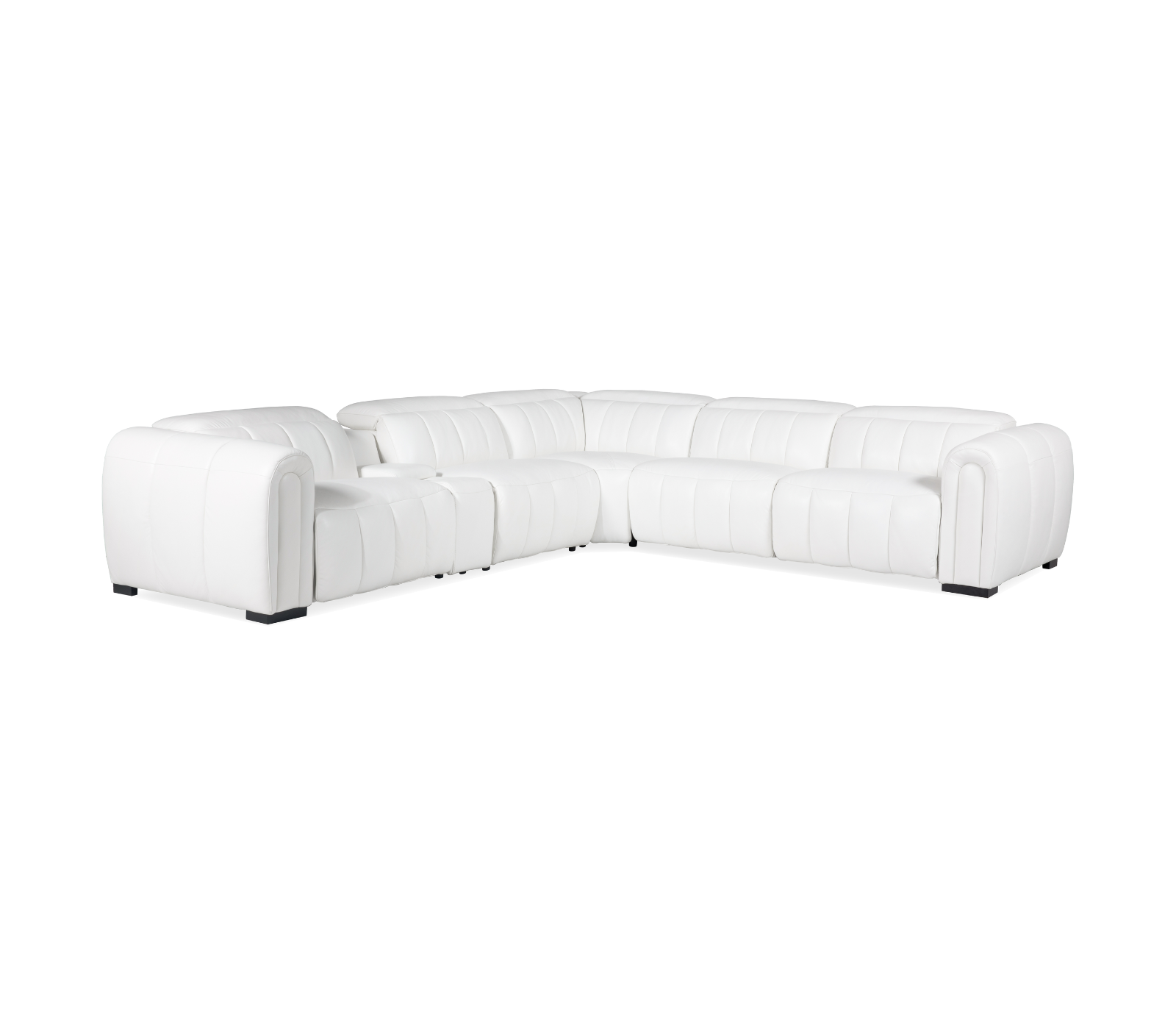 Florida 6 Piece Power Reclining Sectional - White Leather