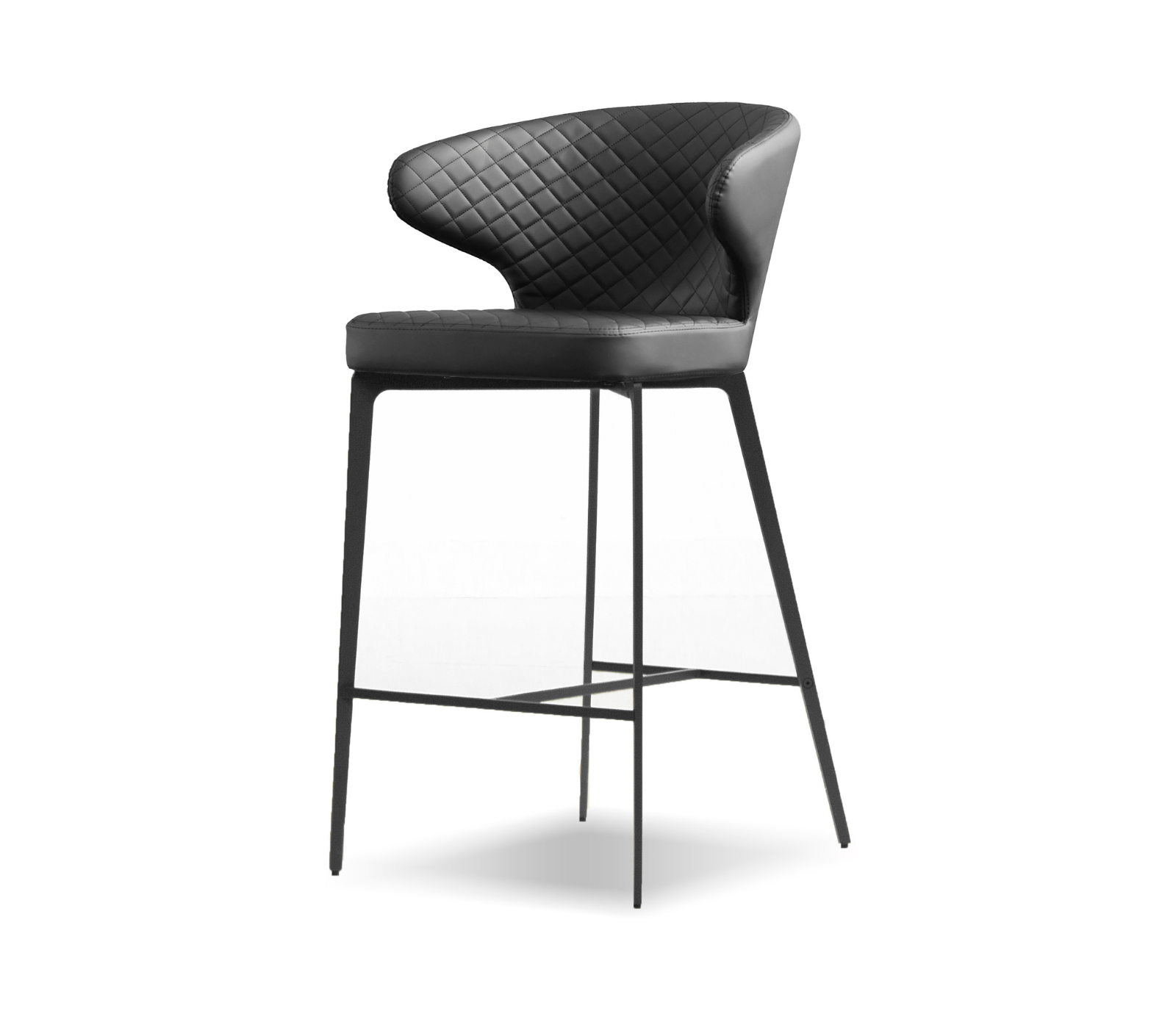 Hug Counter Stool - Jet Black Leatherette