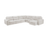 Lounger 7 Piece Power Slider Sectional - Ivory Fabric