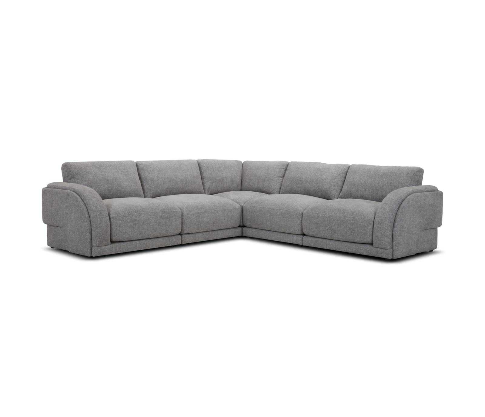 Nobu 5 Piece Sectional - Grey Fabric