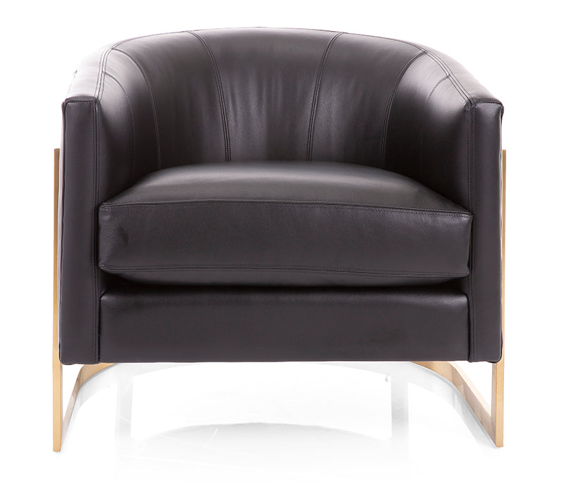 Tuxedo Accent Chair - Leather - Custom